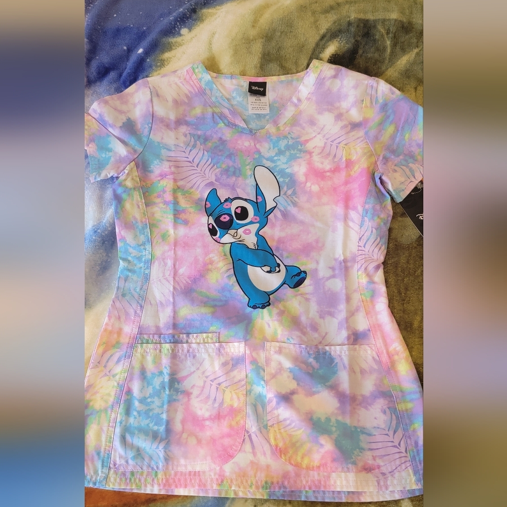 Official Lilo and Stitch V-Neck Scrub Top - Kisses Tooniforms